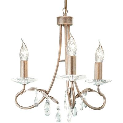 Lampadario Cristallo Elstead Lighting Christina Argento/Oro - 3 Lampadine Lampadario Cristallo Elstead Lighting Christina Argento/Oro - 3 Lampadine