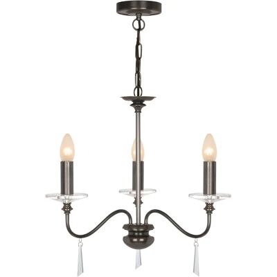 Elstead Finsbury Park - Lampadario a 3 luci in Ottone Antico Elstead Finsbury Park - Lampadario a 3 luci in Ottone Antico