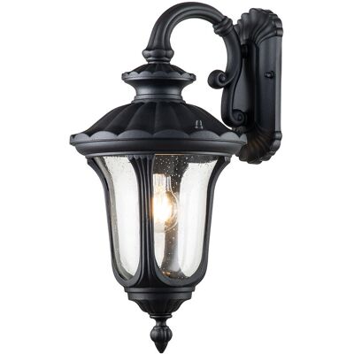 Elstead Chicago Außenwandleuchte - Textured Black, Gesprenkeltes Glas, IP44 Elstead Chicago Außenwandleuchte - Textured Black, Gesprenkeltes Glas, IP44