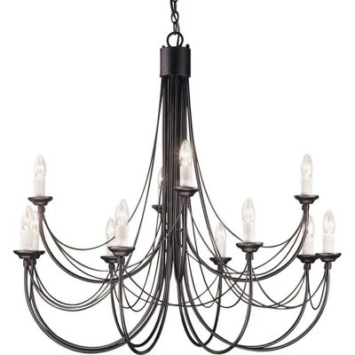 Elstead Carisbrooke Lampadario a 12 candele - Nero Elstead Carisbrooke Lampadario a 12 candele - Nero