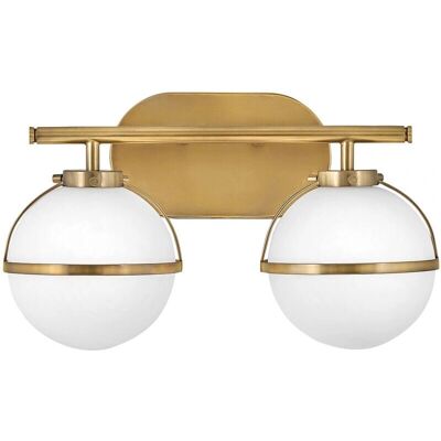 Hinkley Hollis 2-flammige Bad Wandlampe - Art Deco Messing IP44 Hinkley Hollis 2-flammige Bad Wandlampe - Art Deco Messing IP44