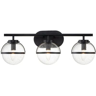 Hinkley Hollis 3-flammige Badezimmer-Wandlampe - Wandleuchte, Stahl, klares gesprenkeltes Glas, E14, 3 Glühbirnen Hinkley Hollis 3-flammige Badezimmer-Wandlampe - Wandleuchte, Stahl, klares gesprenkeltes Glas, E14, 3 Glühbirnen