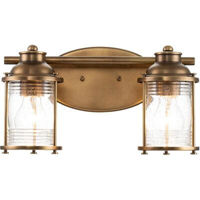 Kichler Ashland Bay 2 Light Bathroom Wall Fitting - Natural Brass Kichler Ashland Bay 2 Light Bathroom Wall Fitting - Natural Brass