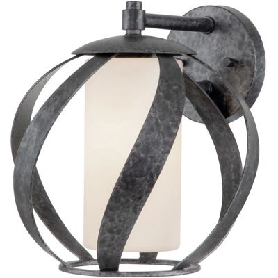 Quoizel Blacksmith Wandleuchte - Stahl, Opalglas - IP44 Quoizel Blacksmith Wandleuchte - Stahl, Opalglas - IP44
