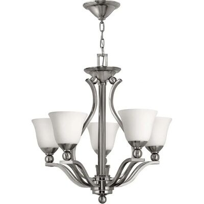 Lampadario Bolla a 5 luci - Fissaggio a soffitto in nichel spazzolato Lampadario Bolla a 5 luci - Fissaggio a soffitto in nichel spazzolato
