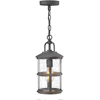 Hinkley Lakehouse Outdoor Pendant Ceiling Light - Aged Zinc, Driftwood Grey, IP44 Hinkley Lakehouse Outdoor Pendant Ceiling Light - Aged Zinc, Driftwood Grey, IP44