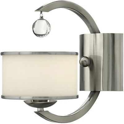 Netlighting Monaco 1 Licht Wandleuchte Gebürstet Nickel Glas Schirm E14 - Wandleuchte Netlighting Monaco 1 Licht Wandleuchte Gebürstet Nickel Glas Schirm E14 - Wandleuchte