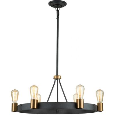 Hinkley Silas Cylindrical Pendant Ceiling Light - Industrial, Height Adjustable, 6 Bulbs Hinkley Silas Cylindrical Pendant Ceiling Light - Industrial, Height Adjustable, 6 Bulbs