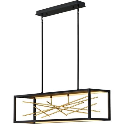 Lustre à suspension LED intégrée Styx de Netlighting Hinkley - Lumière de plafond noire et or - Publicité Lustre à suspension LED intégrée Styx de Netlighting Hinkley - Lumière de plafond noire et or - Publicité