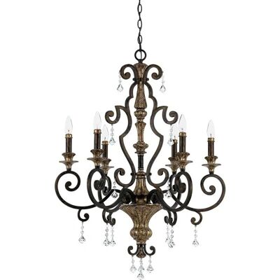 Lampadario 6 luci Elstead Quoizel Marquette - Finitura Heirloom Lampadario 6 luci Elstead Quoizel Marquette - Finitura Heirloom