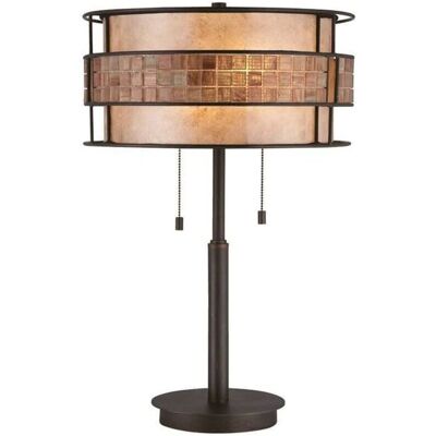 Quoizel Laguna Metall Taupe Mosaikfliesenstreifen E27 Tischlampe Quoizel Laguna Metall Taupe Mosaikfliesenstreifen E27 Tischlampe