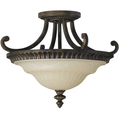 Elstead Feiss Drawing Room Walnuss 2-Licht Semi-Flush Deckenleuchte Elstead Feiss Drawing Room Walnuss 2-Licht Semi-Flush Deckenleuchte