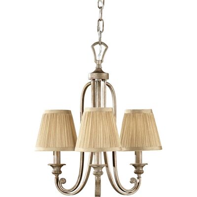 Feiss Abbey Multi Arm Chandelier - 3 Light Silver Sand - Chandelier Feiss Abbey Multi Arm Chandelier - 3 Light Silver Sand - Chandelier