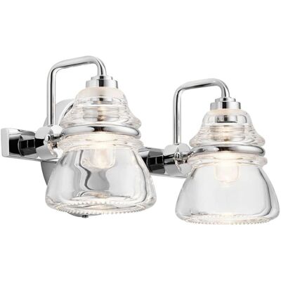Kichler Talland 2-Licht Badezimmer-Wandleuchte - Vintage Chrom IP44 Kichler Talland 2-Licht Badezimmer-Wandleuchte - Vintage Chrom IP44