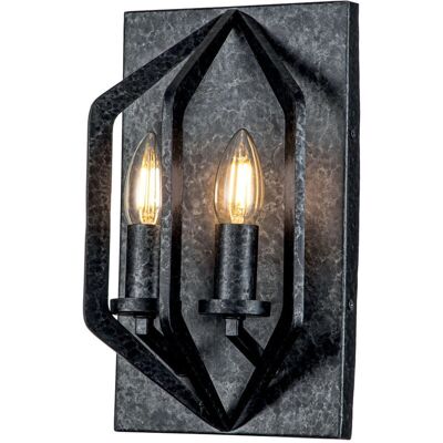 Quoizel Vanguard Wall Lamp - Old Black - Steel - 2 Bulbs - Dimmable - Wall Lamp Quoizel Vanguard Wall Lamp - Old Black - Steel - 2 Bulbs - Dimmable - Wall Lamp