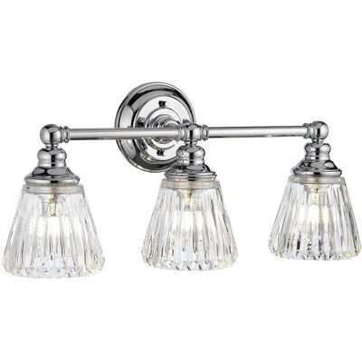 Quintessentiale Keynes LED Bathroom Wall Light - 3 Light, Chrome Quintessentiale Keynes LED Bathroom Wall Light - 3 Light, Chrome