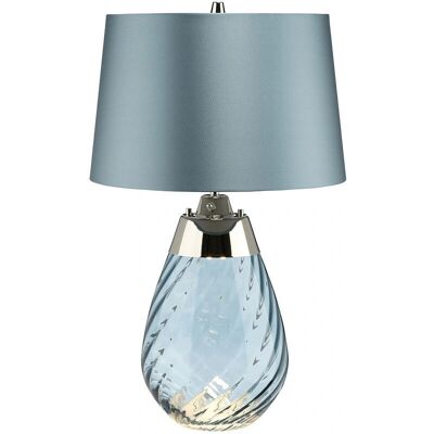 Elstead Lighting, Tischlampe, Lena Tischleuchte E27 61cm Blau getöntes Glas, Entenei-Blau Schirm Hellblau - Tischlampe Elstead Lighting, Tischlampe, Lena Tischleuchte E27 61cm Blau getöntes Glas, Entenei-Blau Schirm Hellblau - Tischlampe