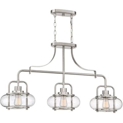 Quoizel Trilogy Hängeleuchte - Glas mit Samen, gebürstet Nickel, E27 - Hängeleuchte Quoizel Trilogy Hängeleuchte - Glas mit Samen, gebürstet Nickel, E27 - Hängeleuchte