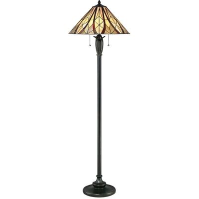 Quoizel Valiant Bronze Tiffany Stehlampe - 2 Glühbirnen Klassisches Design Quoizel Valiant Bronze Tiffany Stehlampe - 2 Glühbirnen Klassisches Design