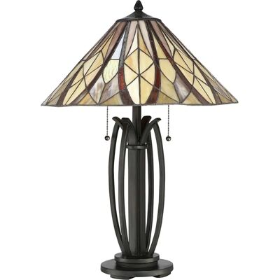 Quoizel Victory Tiffany Tischlampe - Tiffany Glas, 2 Leuchtmittel Quoizel Victory Tiffany Tischlampe - Tiffany Glas, 2 Leuchtmittel