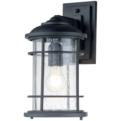Feiss Leuchtturm Außenwandleuchte - Schwarz, Gebeiztes Glas, E27 Feiss Leuchtturm Außenwandleuchte - Schwarz, Gebeiztes Glas, E27
