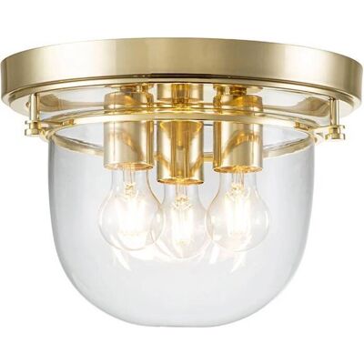 Quoizel Whistling Polished Brass 3-Light Bathroom Ceiling Light Quoizel Whistling Polished Brass 3-Light Bathroom Ceiling Light