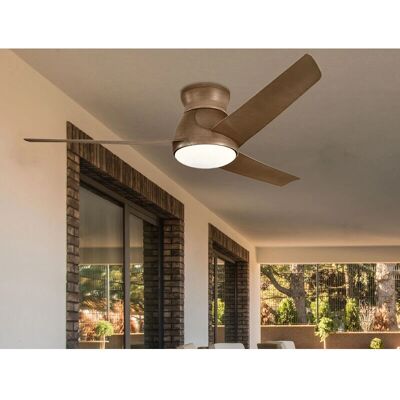Elstead Kichler Eris 3-Flügel 132cm Deckenventilator mit LED Licht Walnuss IP44 Fernbedienung Elstead Kichler Eris 3-Flügel 132cm Deckenventilator mit LED Licht Walnuss IP44 Fernbedienung