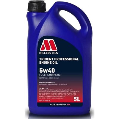 Oleje silnikowe Millers Oils Trident Professional 5W-40 - Syntetyczny, 5L Oleje silnikowe Millers Oils Trident Professional 5W-40 - Syntetyczny, 5L