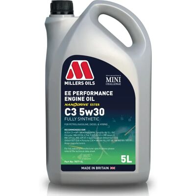 Huile moteur Millers Oils EE Performance C3 5W-30 - Publicité Huile moteur Millers Oils EE Performance C3 5W-30 - Publicité