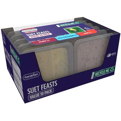Gardman Suet Feast Wild Bird Food - 10 Pack - All Year Round Feeding Gardman Suet Feast Wild Bird Food - 10 Pack - All Year Round Feeding