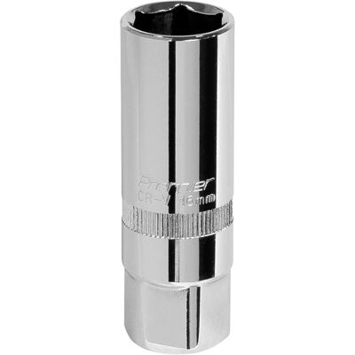 Sealey S38SP10 Soquete para vela - 16mm, 3/8" Profundo Sealey S38SP10 Soquete para vela - 16mm, 3/8" Profundo