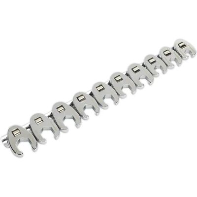 Sealey AK598 Krähe Fuß des Schlüssel-Satzes - 10tlg, 3/8" Sq Antrieb Sealey AK598 Krähe Fuß des Schlüssel-Satzes - 10tlg, 3/8" Sq Antrieb