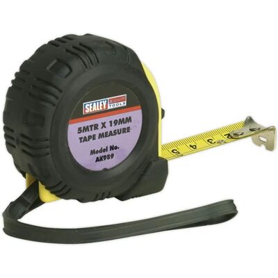 Mètre ruban en caoutchouc Sealey AK989 - 5m/16ft, 19mm, Mètre/Impérial Mètre ruban en caoutchouc Sealey AK989 - 5m/16ft, 19mm, Mètre/Impérial