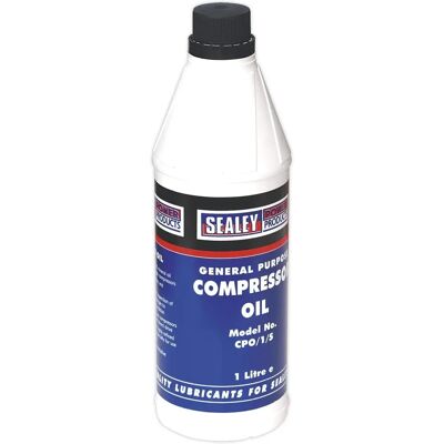 Sealey CPO1S Compressor Oil - Mineral Oil Blend, 1L, ISO68 Sealey CPO1S Compressor Oil - Mineral Oil Blend, 1L, ISO68