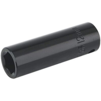 Sealey IS3812D Impact socket - 12mm diep 3/8"Sq aandrijving Sealey IS3812D Impact socket - 12mm diep 3/8"Sq aandrijving