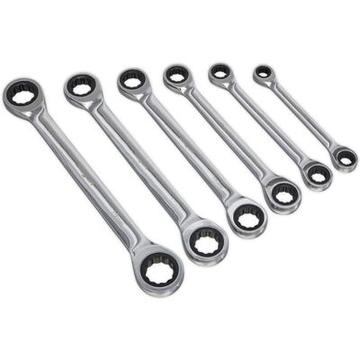 Sealey Siegen S0636 6pc Double End Ratchet Ring Spanner Set - Metric Sealey Siegen S0636 6pc Double End Ratchet Ring Spanner Set - Metric