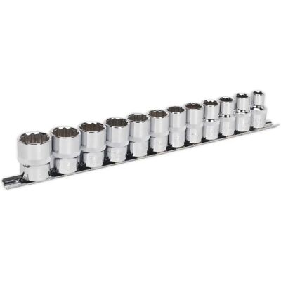 Set di bussole Sealey AK2684 12 pezzi 1/2"sq - WallDrive Metrico Set di bussole Sealey AK2684 12 pezzi 1/2"sq - WallDrive Metrico