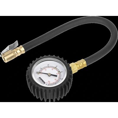 Manómetro de pressão de pneus Sealey TST/PG6 - Amortecedor de borracha, Conector de encaixe, 0-7bar Manómetro de pressão de pneus Sealey TST/PG6 - Amortecedor de borracha, Conector de encaixe, 0-7bar