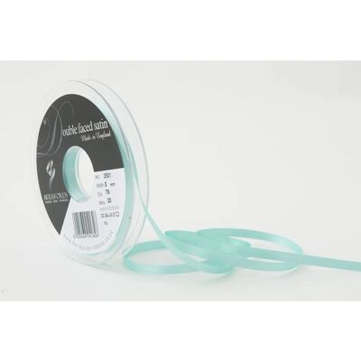 Ruban en satin double face Berisfords Aqua - 5mm au mètre Ruban en satin double face Berisfords Aqua - 5mm au mètre