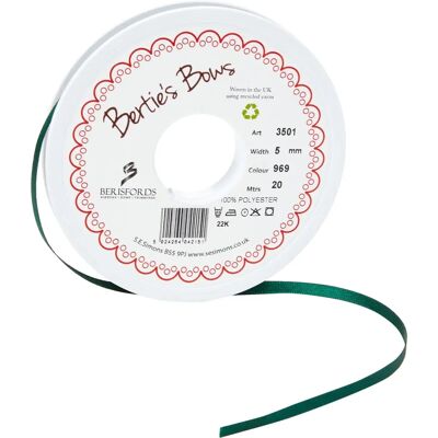Ruban en satin Berisfords 5mm Forêt 969 - Double face - Ruban de bricolage Ruban en satin Berisfords 5mm Forêt 969 - Double face - Ruban de bricolage