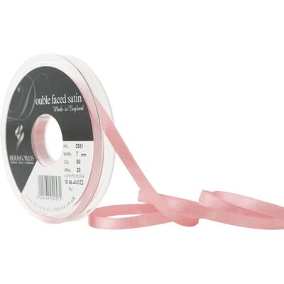 Berisfords Dusty Pink Satijn Dubbelzijdig Lint - 7mm per meter Berisfords Dusty Pink Satijn Dubbelzijdig Lint - 7mm per meter