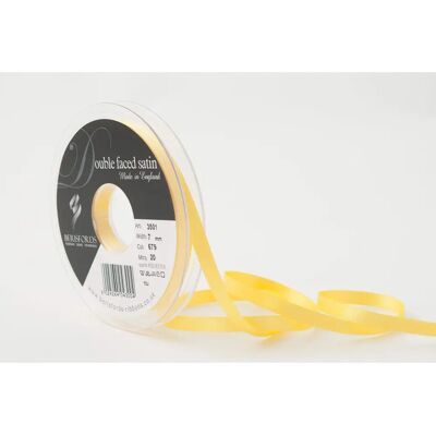 Ruban en satin double face jaune Berisfords - 7mm - au mètre Ruban en satin double face jaune Berisfords - 7mm - au mètre