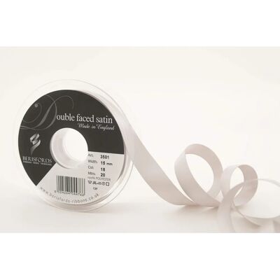 Berisfords Satinband - Silber-Grau - Doppeltes 15mm Berisfords Satinband - Silber-Grau - Doppeltes 15mm