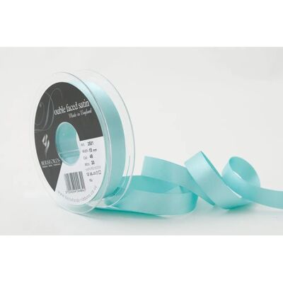 Berisfords 15mm Ruban en satin double face - 48 Turquoise - au mètre Berisfords 15mm Ruban en satin double face - 48 Turquoise - au mètre