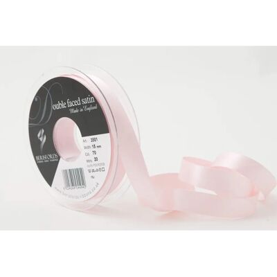 Berisfords Pink Double-Sided Satin Ribbon - 15mm - 1 meter Berisfords Pink Double-Sided Satin Ribbon - 15mm - 1 meter