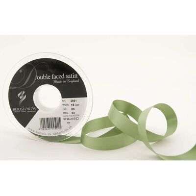 Berisfords 15mm Dubbelzijdige Satijnen Strik - Khaki Berisfords 15mm Dubbelzijdige Satijnen Strik - Khaki