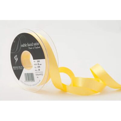 Berisfords 15mm double-sided satin ribbon - Yellow Berisfords 15mm double-sided satin ribbon - Yellow