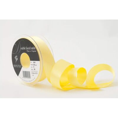 Berisfords Lemon Double-Sided Satin Ribbon - 25mm Berisfords Lemon Double-Sided Satin Ribbon - 25mm