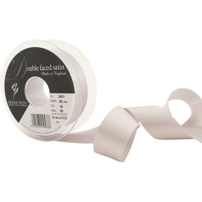 Ruban en satin double face Berisfords - Gris argenté - 25mm - au mètre Ruban en satin double face Berisfords - Gris argenté - 25mm - au mètre