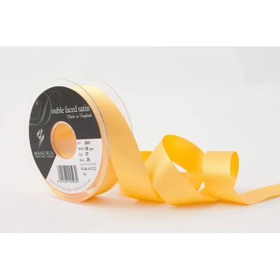 Berisfords Gold Satin Ribbon - 25mm Double-Faced - Wedding, Gift, Craft Berisfords Gold Satin Ribbon - 25mm Double-Faced - Wedding, Gift, Craft